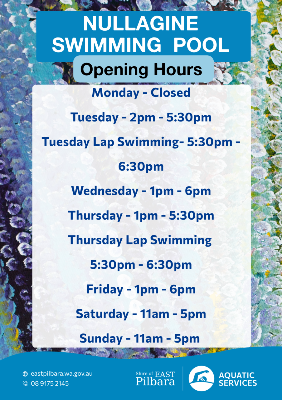 Nullagine Swimming Pool Opening Hours 