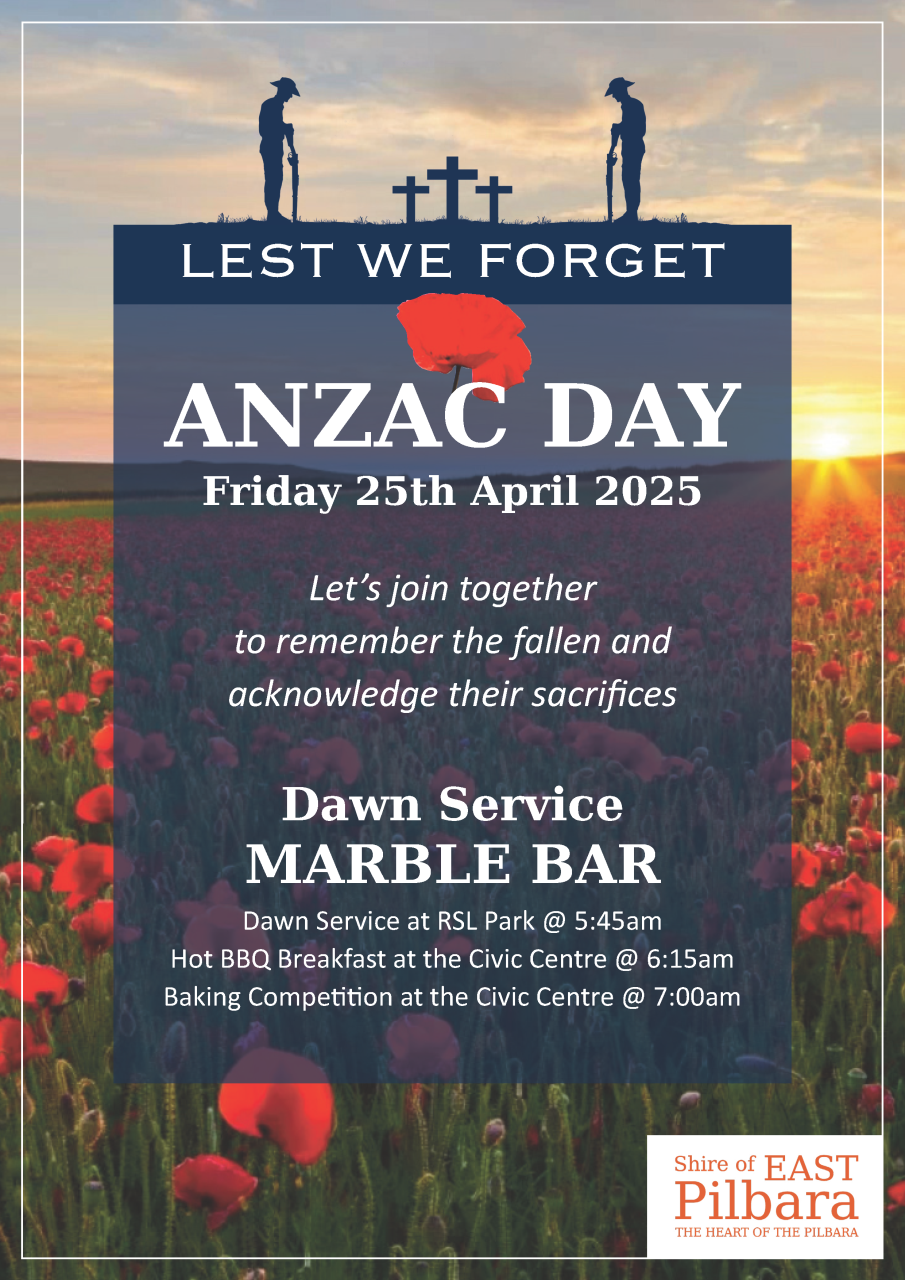 Anzac Day 2025 Marble Bar Dawn Service