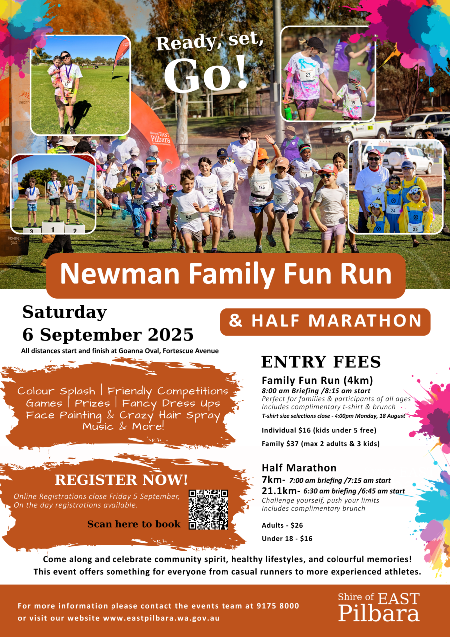 Newman Family Fun Run Poster 2025