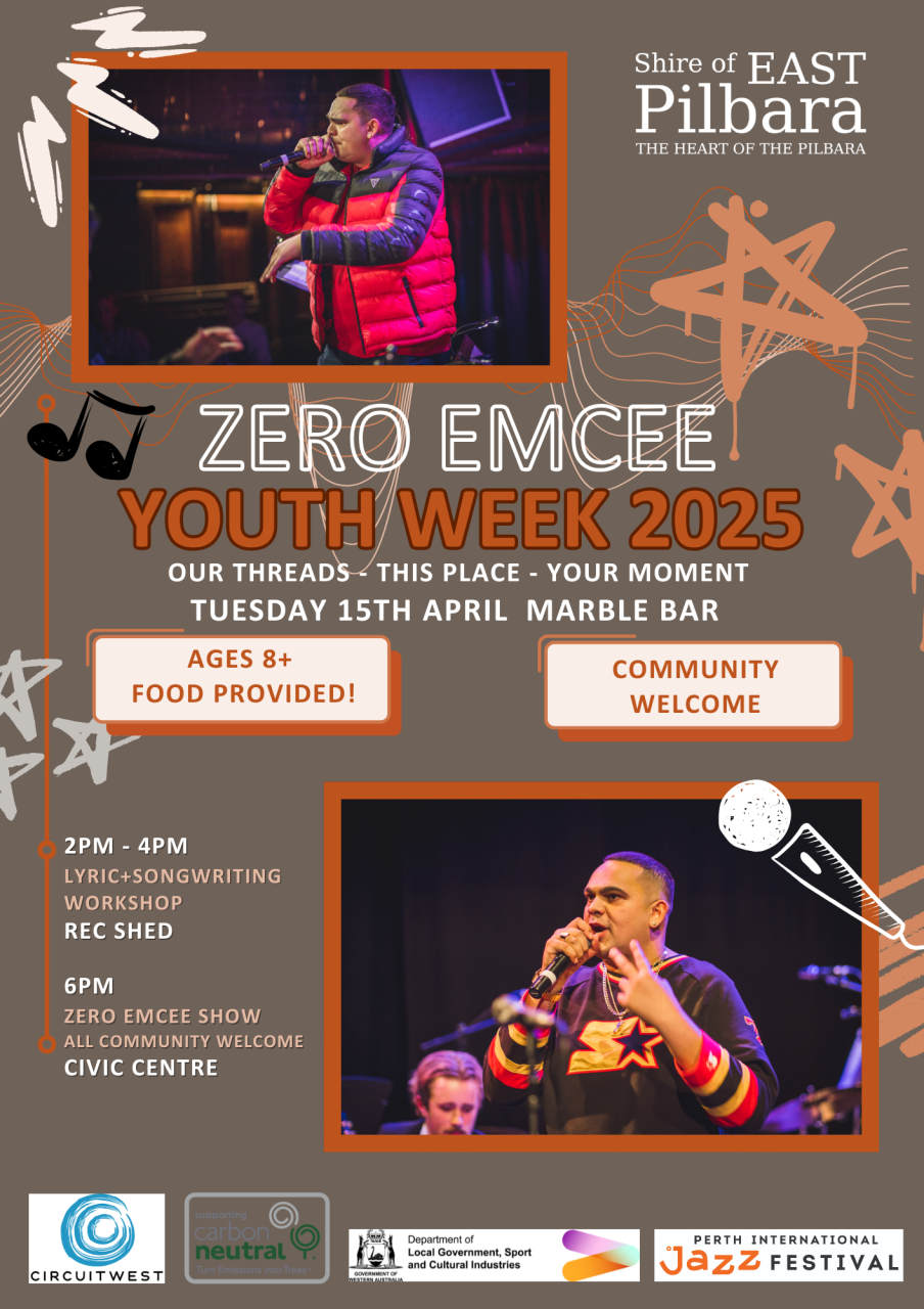 Zero Emcee- Youth week 2025- Marble Bar 